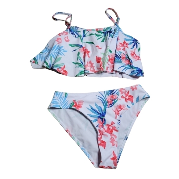 Ashiner Girl's Flounce Two Piece Bikini Swimsuit - Picture 11 of 12